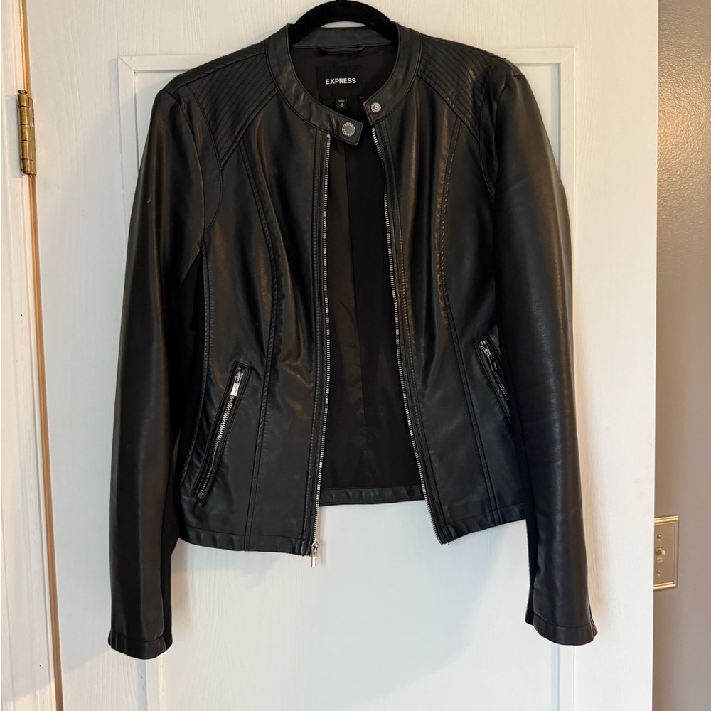 Express Women's Sleek Black Leather Jacket